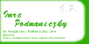 imre podmaniczky business card